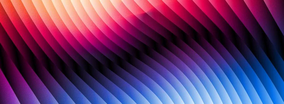 Purple and blue ribbed gradient abstract glass texture with smooth glossy wave Stock Illustration