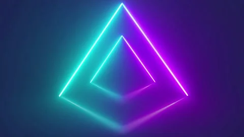 Purple and blue Triangular shaped neon lines background Stock Footage 199380450