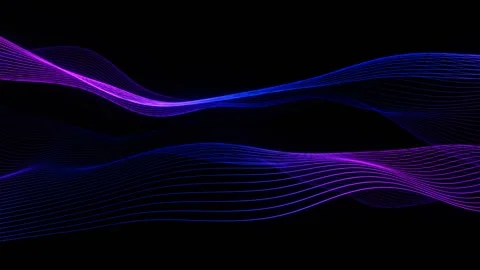 A purple and blue wave pattern on a black background loop animation Stock Footage 276488571