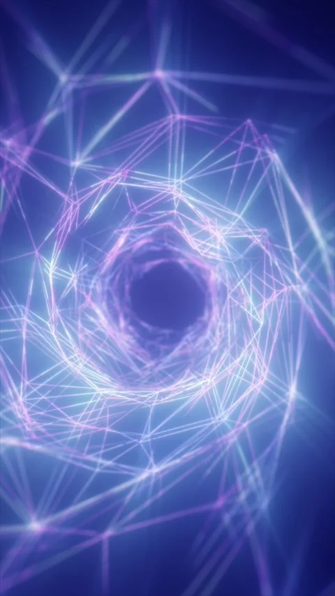 Purple and blue wireframe network ring with glowing connected lines, formin.. Stock Footage 336788119