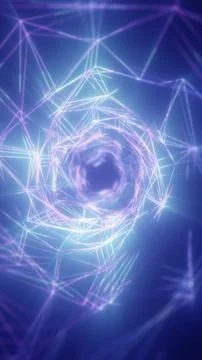 Purple and blue wireframe network ring with glowing connected lines, formin.. 스톡 일러스트
