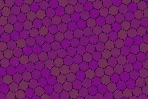 Purple and brown hexagon pattern with geometric shapes Stock Illustration