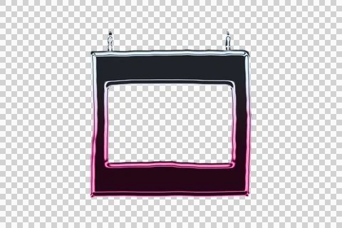 Purple and gold geometric nested square frames with ornate corners on white Stock Illustration