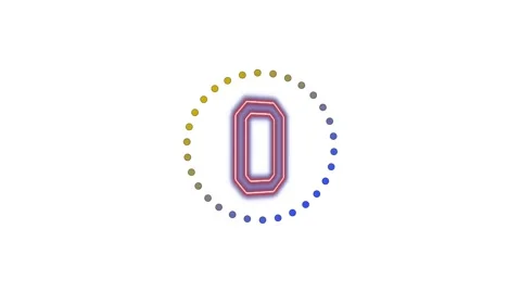 Purple and Gold Number Zero Animated Circular Clip 库存影片 333489618