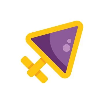 Purple and gold triangle cursor pointing up right Stock Illustration