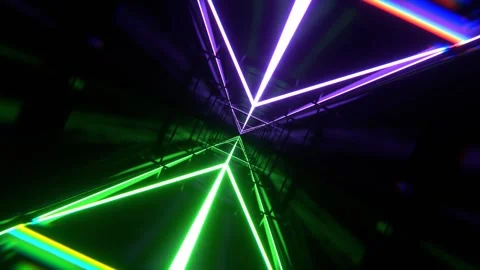Purple and Green Abstract Sci-Fi Square Tunnel Background VJ Loop 4K Stock Footage 294908500