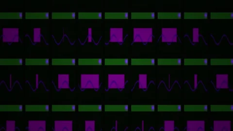 Purple and green digital grid pattern. Stock Footage 335114815