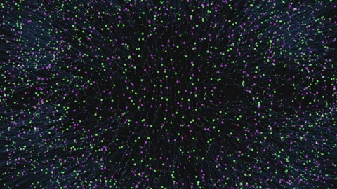 Purple and green dotted pattern on black background Stock Footage 311589128