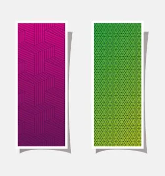 Purple and green gradient and pattern backgrounds frames vector design Stock Illustration