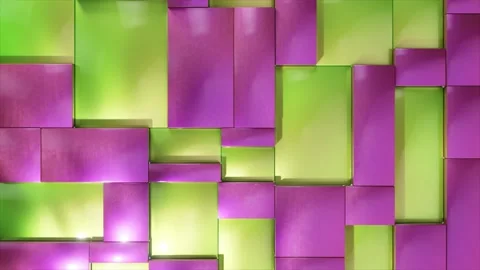 Purple and green rectangular shapes of different sizes move subtly, creating an 库存影片 310439154
