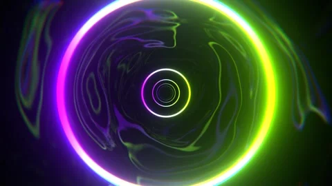Purple and Light Green Infinity Sci-Fi Neon Tunnel Background VJ Loop l 4K Stock Footage 295877663