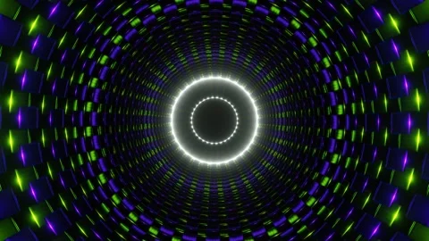 Purple and Lime with White Cylindrical Mechanism Background VJ Loop in 4K Stock Footage 247645835