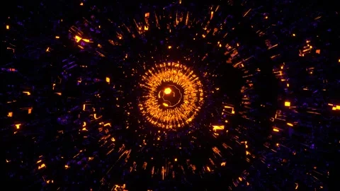 Purple and Orange Abstract Sci-Fi Background VJ Loop l 4K Stock Footage 294928178