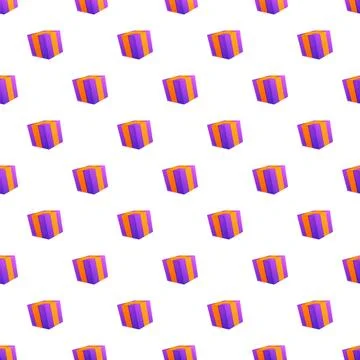 Purple and orange gift boxes seamless pattern background 库存插图