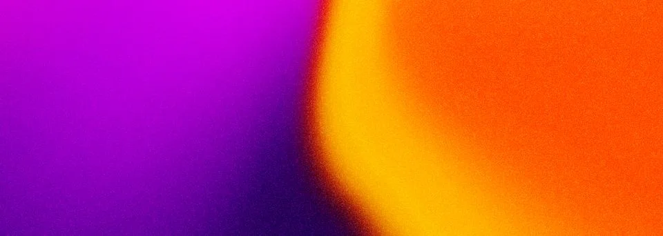 Purple and orange grainy gradient abstract background. Wide violet and orange Stock Illustration