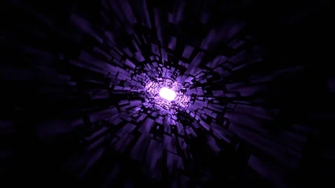 Purple and Orange Sci-Fi Corridor with Neon Light Movement Background VJ Loo Stock Footage 309683488