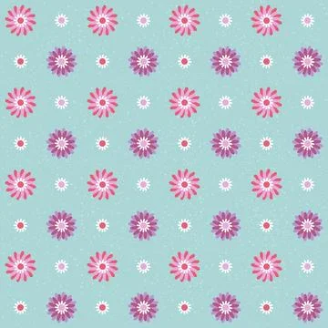 Purple and pink flowers pattern Illustrazione stock