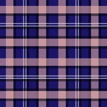 Purple and pink plaid pattern on fabric, textile design Stock Illustration