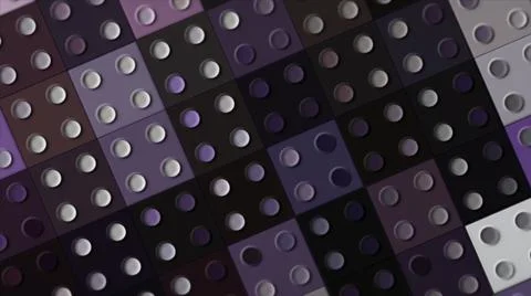 Purple and pink rows of squares with four symmetrical circles. Motion. Domino Stock Illustration