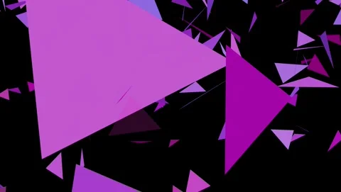 Purple and Pink Triangles Falling on Black geometric Stock Footage 317564372