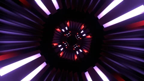Purple and Red Neons Reverse Movement Tunnel Background VJ Loop in 4K Vídeo Stock 330726650