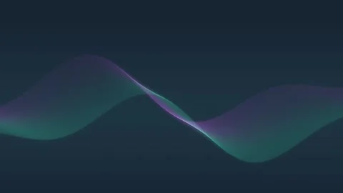 Purple and teal gradient waveforms flow horizontally across a dark background Stock Footage 345188213