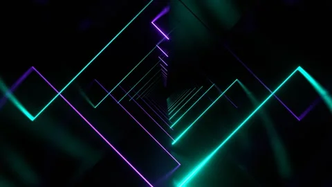 Purple and Turquoise Infinite Linear Motion of Neon Background VJ Loop in 4K Stock Footage 344098357