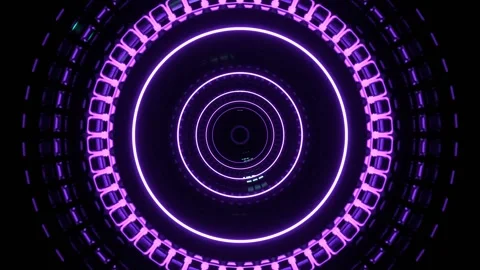 Purple and Turquoise Movement Inside a Reactor with Pulsating Neon Energy Ba Stock Footage 314366022