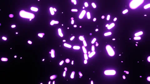 Purple and Turquoise Neon Molecules Motion Background VJ Loop in 4K Stock Footage 342279853