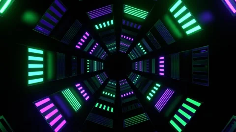 Purple and Turquoise Reverse Slowed Strobe Tunnel Background VJ Loop in 4K Stock Footage 276548885