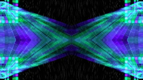 Purple and Turquoise Sci-Fi Space Bridge Kaleidoscope Background VJ Loop Stock Footage 339699108