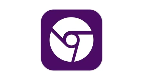 Purple and white circular logo resembling Google Chrome icon Stock Footage 275665156