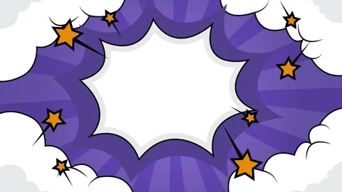 Purple and white comic style pop art backdrop with panel designs seamless 4k Stock Footage 293047117