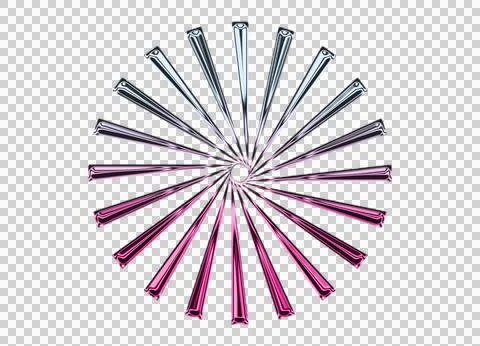 Purple and white concentric circle pattern with eye in center transparent Illustrazione stock