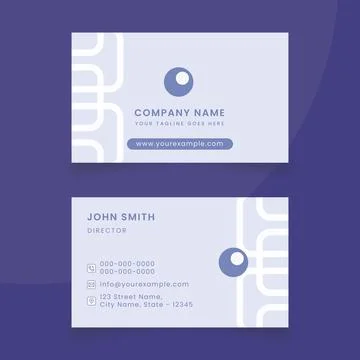 Purple and White designed background dual side vector Business card Stock Illustration