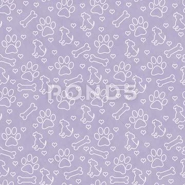Purple And White Doggy Tile Pattern Repeat Background