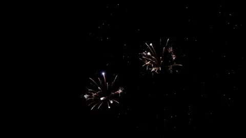 Purple and white fireworks create festive light patterns tonight Stock Footage 329675846