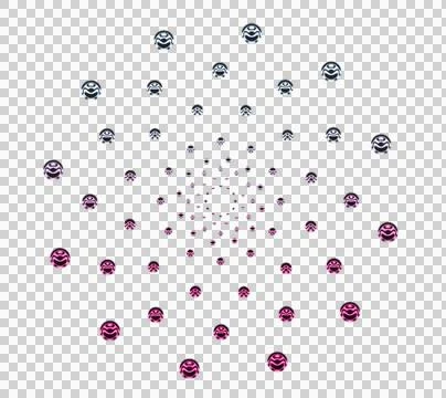 Purple and white floral pattern with central floral motif on dark background Stock Illustration