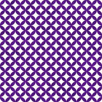 Purple and White Interconnected Circles Tiles Pattern Repeat Background Stock Illustration