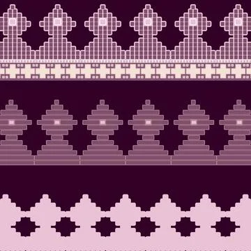 A purple and white pattern with squares and dots, repeated seamless pattern Stock Illustration