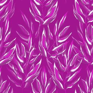 Purple and white seamless pattern with sprigs. Vector stock illustration for Stock Illustration