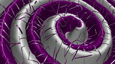 Purple and White Spiral Waves, Background, Exclusive, Paints, Unique Design Stock Footage 303661074