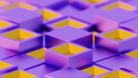 A purple and yellow cube pattern Video stock 309924476