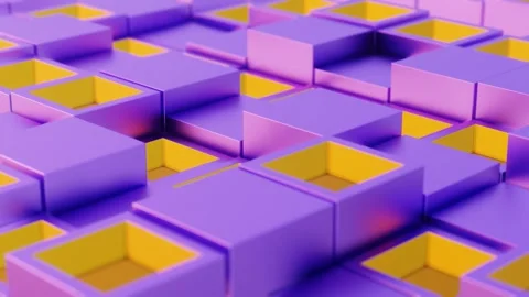 A purple and yellow cube pattern Stock Footage 309924911