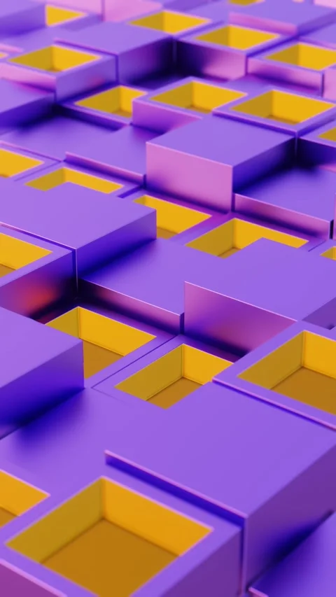A purple and yellow cube pattern Stock Footage 309924914