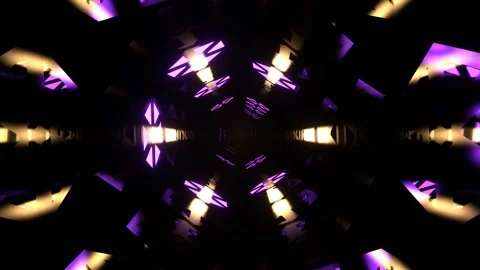 Purple and Yellow Digital Strobe Light Vortex Background VJ Loop in 4K Stock Footage 316899429
