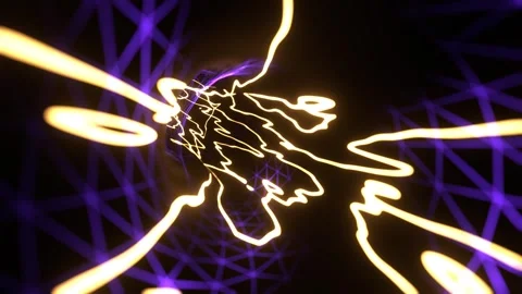 Purple and Yellow Hypnotic Psychedelic Portal Background VJ Loop in 4K Stock Footage 314365668