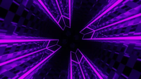 Purple and Yellow Neon Strobe Vortex Tunnel Background VJ Loop in 4K Stock Footage 341803457