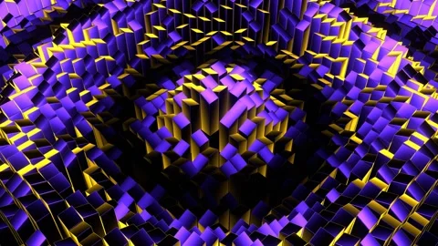 Purple and Yellow Random Shape Rectangular Waves Background VJ Loop in 4K Stock Footage 287605063