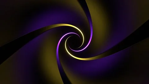 Purple and Yellow Reverse Spiral Neon Tunnel Background VJ Loop in 4K Stock Footage 261143612